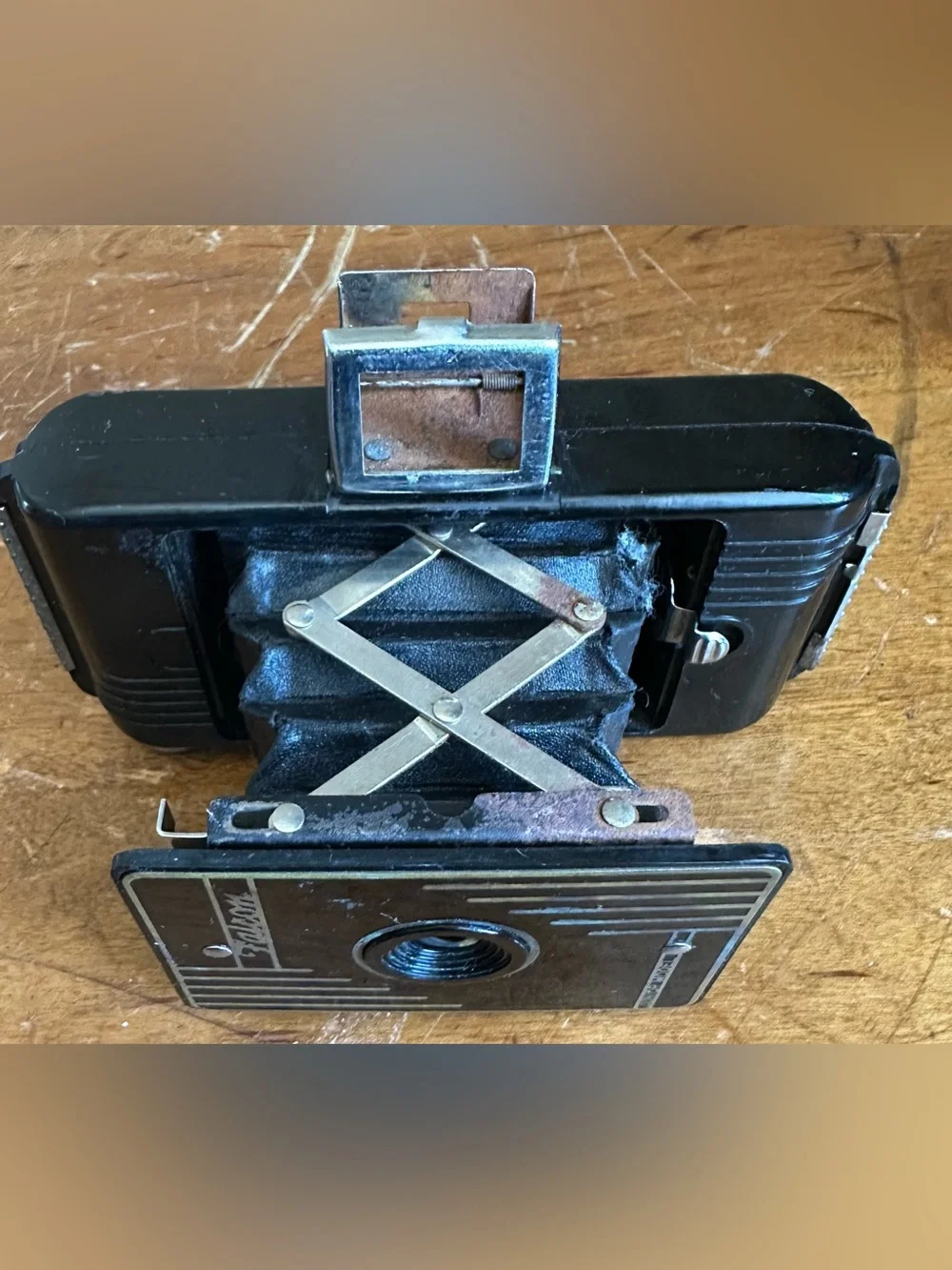 Vintage Falcon Junior Model Bakelite Shutter Folding Compact Camera USA